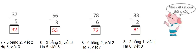 [Cánh diều] Giải toán 1 bài: Phép trừ dạng 27 - 4, 63 - 40