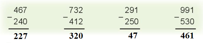 [Kết nối tri thức và cuộc sống] Giải toán 2 bài 61: Phép trừ (không nhớ) trong phạm vi 1 000