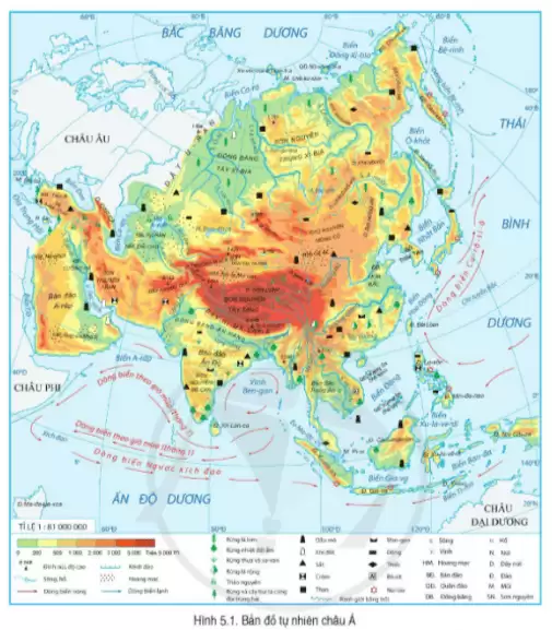 Giải bài 5 Vị trí địa lí, phạm vi và đặc điểm tự nhiên châu Á