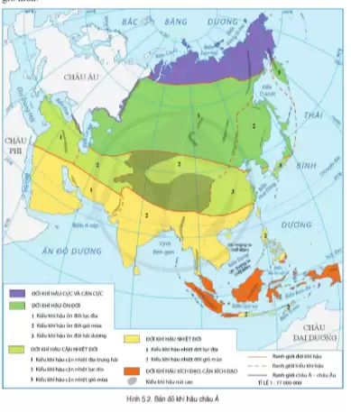 Giải bài 5 Vị trí địa lí, phạm vi và đặc điểm tự nhiên châu Á